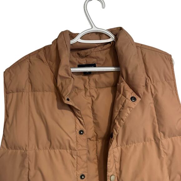 Lands’ End Down Puffer Vest Men’s Large – Tan Snap Button Lightweight - Picture 5 of 16
